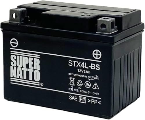 バイクバッテリー / STX4L-BS 密閉型（YT4L-BS YTX4L-BS FTX4L-BS FTZ3 互換）SUPRE NATTO（スーパーナット）